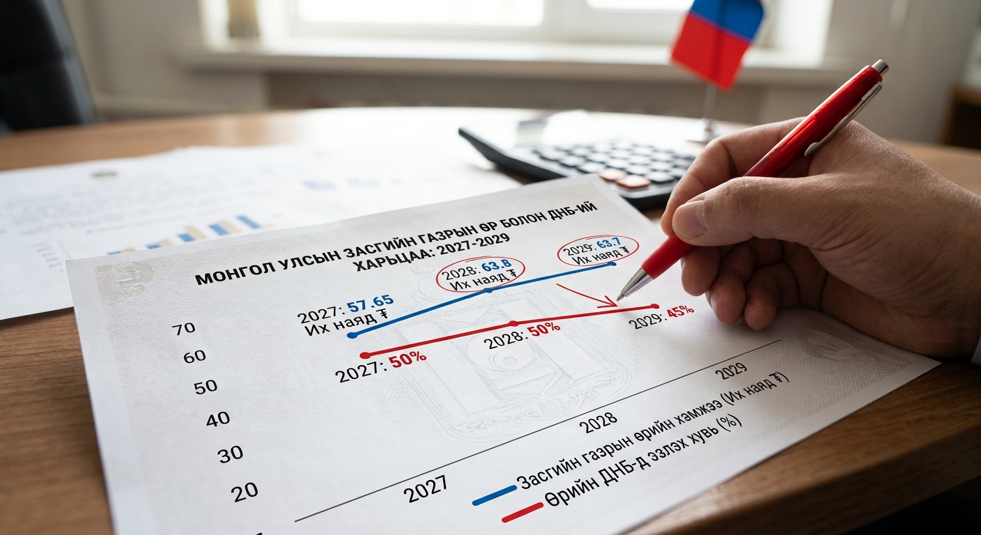 2027 онд засгийн газрын өр 57,65 их наяд төгрөгт хүрнэ